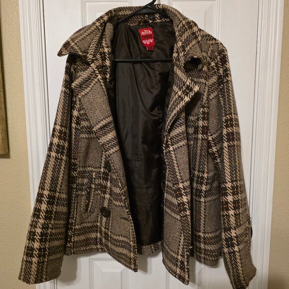 Vintage Brown and Tan Plaid Jacket - Women's XL - Picture 1 of 8